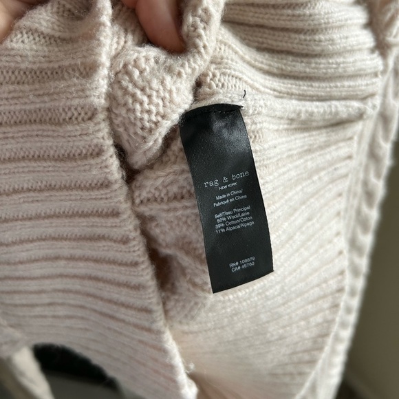 Rag & Bone Elizabeth Cable Turtleneck in Ivory - Picture 12 of 13